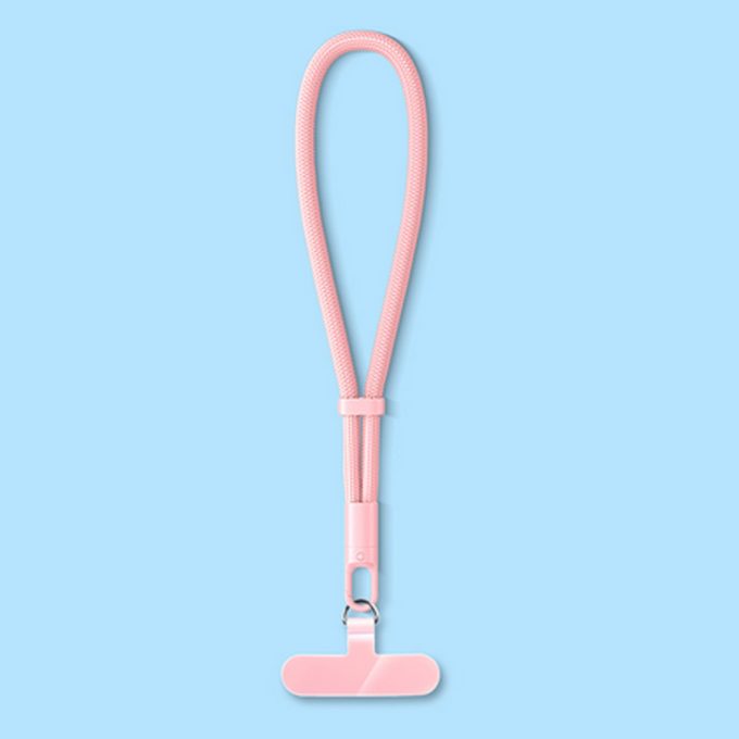 Mobile phone strap with adjustable wrist strap