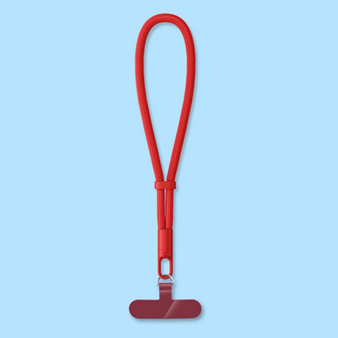 Mobile phone strap with adjustable wrist strap
