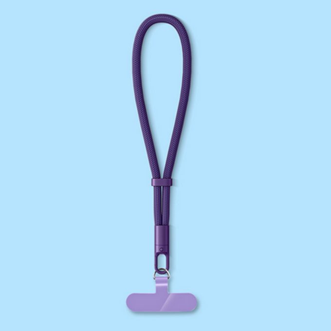 Mobile phone strap with adjustable wrist strap