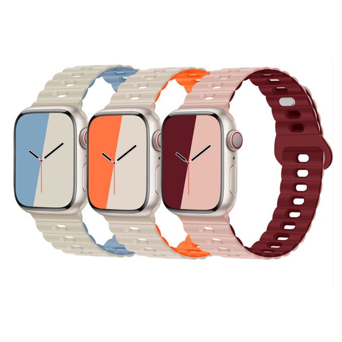 Applewatch 1-8 generation lightning buckle dual color breathable sports strap
