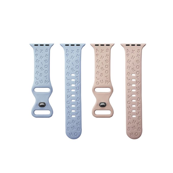 Alphabet butterfly buckle silicone watch strap