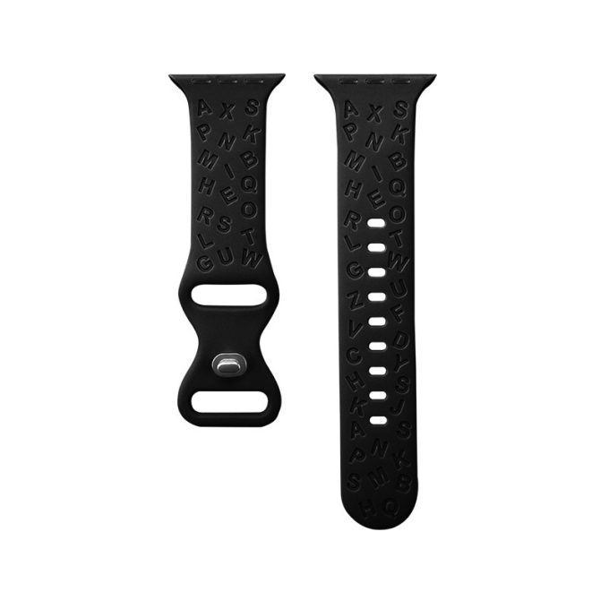 Alphabet butterfly buckle silicone watch strap