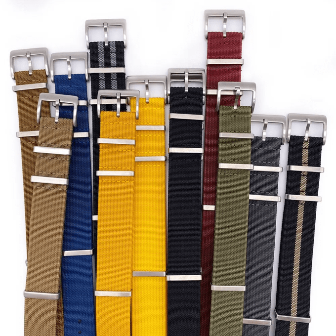Classic Woven Nylon 20mm/22mm Replacement Strap With Stripe Adjustable Nylon Watch Band
