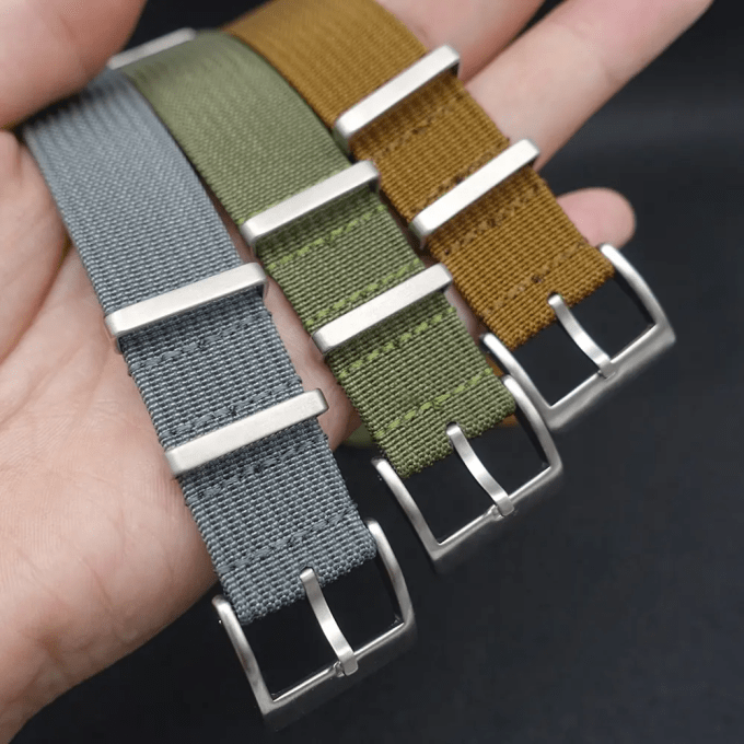 Classic Woven Nylon 20mm/22mm Replacement Strap With Stripe Adjustable Nylon Watch Band