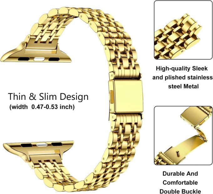 Folding buckle metal watch strap