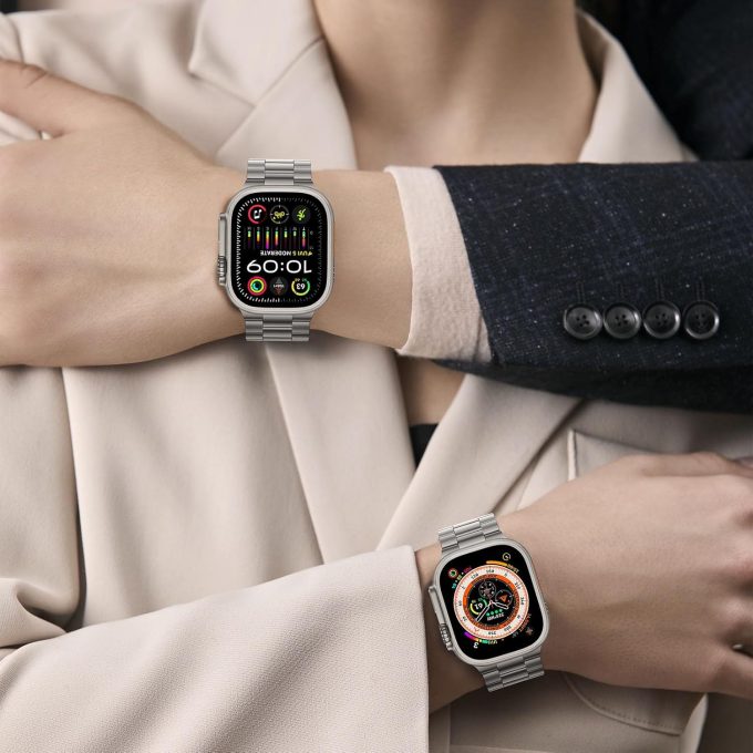 Stainless steel watch strap with solid three tone IWatch metal strap