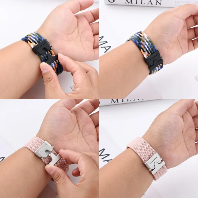 New Buckle Sports Elastic Knitted Nylon Watchband for Apple Watch Band Series Ultra 2 46mm 38mm