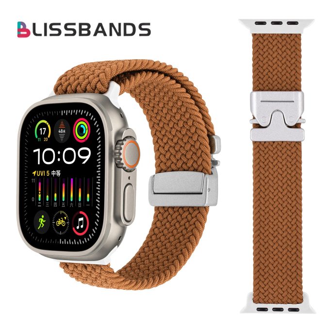 New Buckle Sports Elastic Knitted Nylon Watchband for Apple Watch Band Series Ultra 2 46mm 38mm