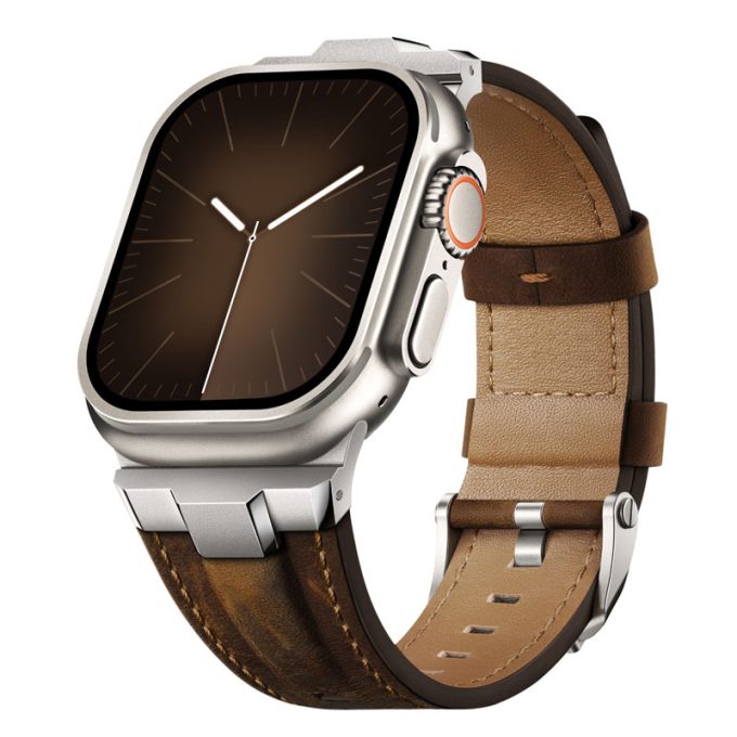 Stainless steel connector genuine leather sturdy type