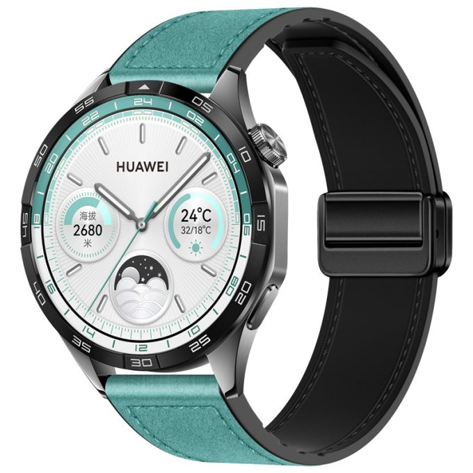 Two section magnetic buckle silicone leather strap Samsung Watch7 universal strap