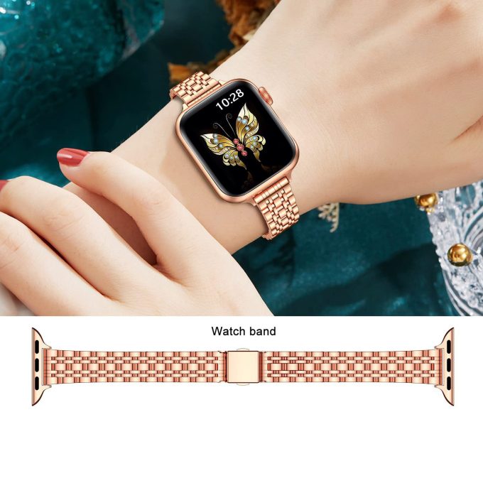 Folding buckle metal watch strap
