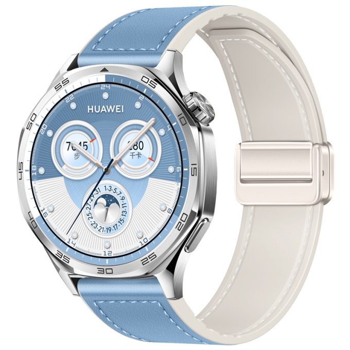Two section magnetic buckle silicone leather strap Samsung Watch7 universal strap