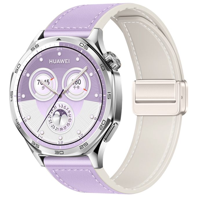 Two section magnetic buckle silicone leather strap Samsung Watch7 universal strap
