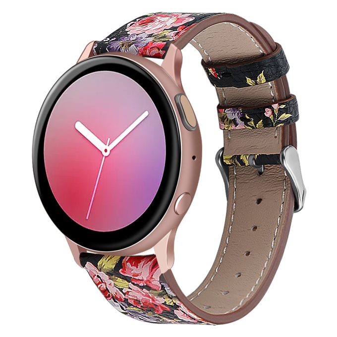 Two tone patterned genuine leather strap Samsung 20mm universal strap