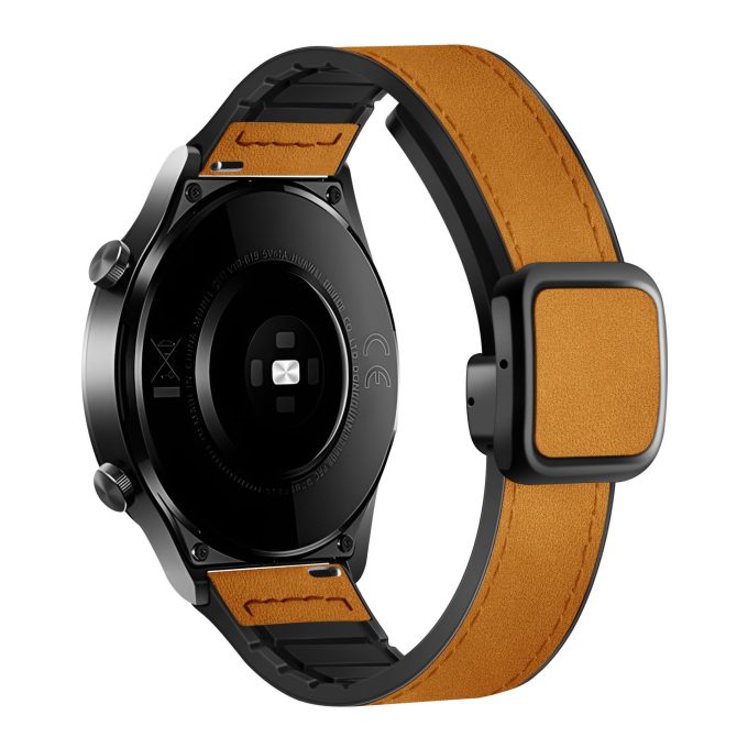 Crazy Horse Pattern Magnetic Square Buckle Silicone Leather Strap