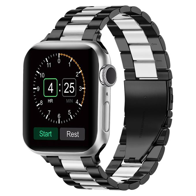 Stainless steel watch strap with solid three tone IWatch metal strap