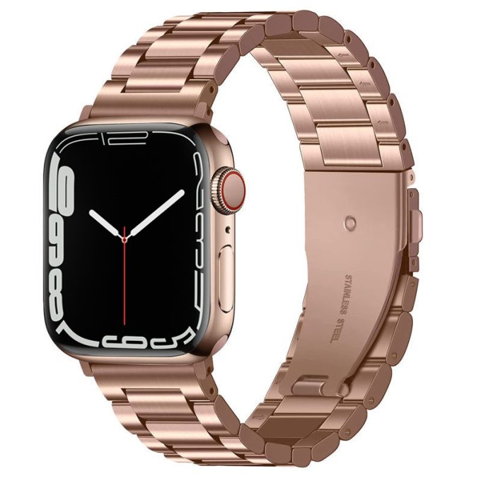 Stainless steel watch strap with solid three tone IWatch metal strap