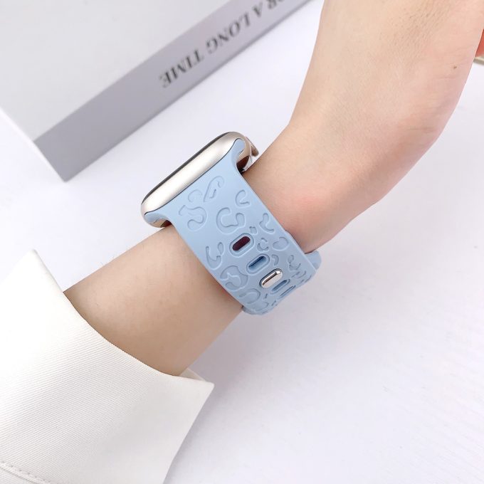 Concave leopard print carved lightning buckle watch strap