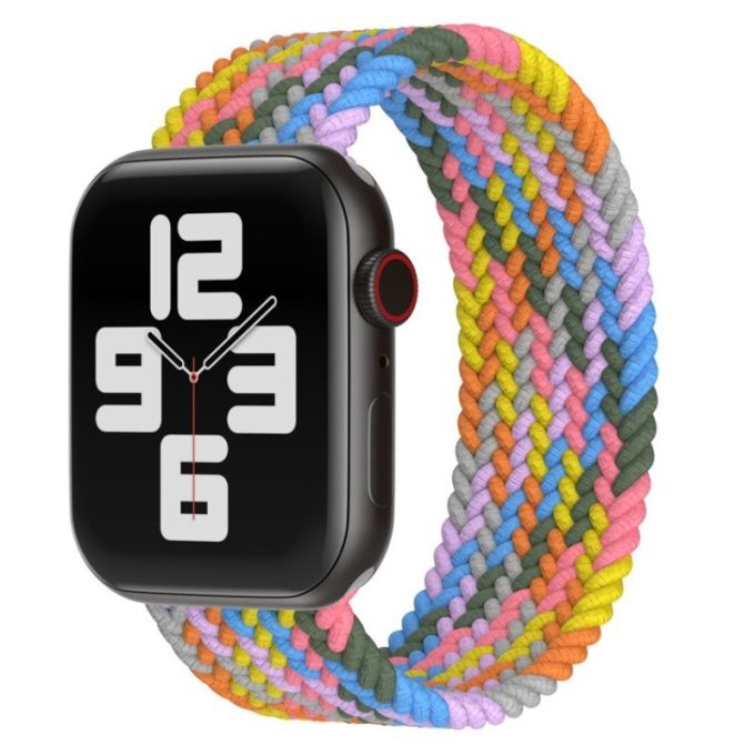 Colorful elastic woven smart watch strap