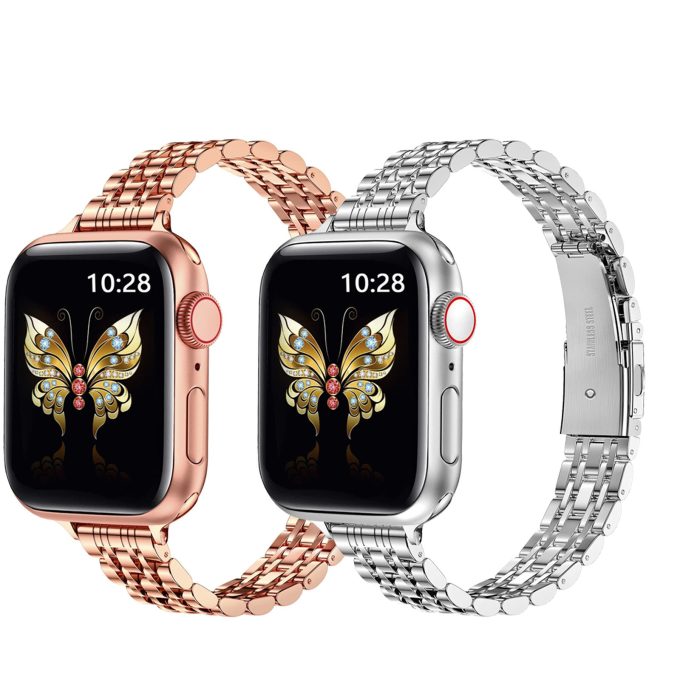 Folding buckle metal watch strap