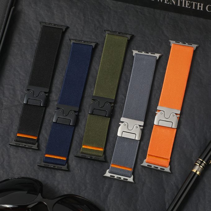 Elastic nylon strap iwatch1-9 parachute buckle strap