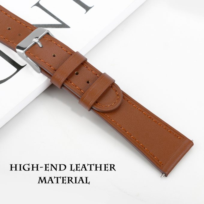 Two tone patterned genuine leather strap Samsung 20mm universal strap