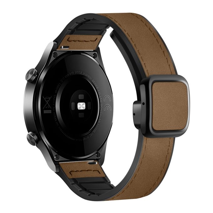 Crazy Horse Pattern Magnetic Square Buckle Silicone Leather Strap