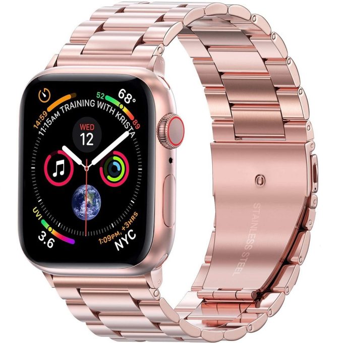 Stainless steel watch strap with solid three tone IWatch metal strap