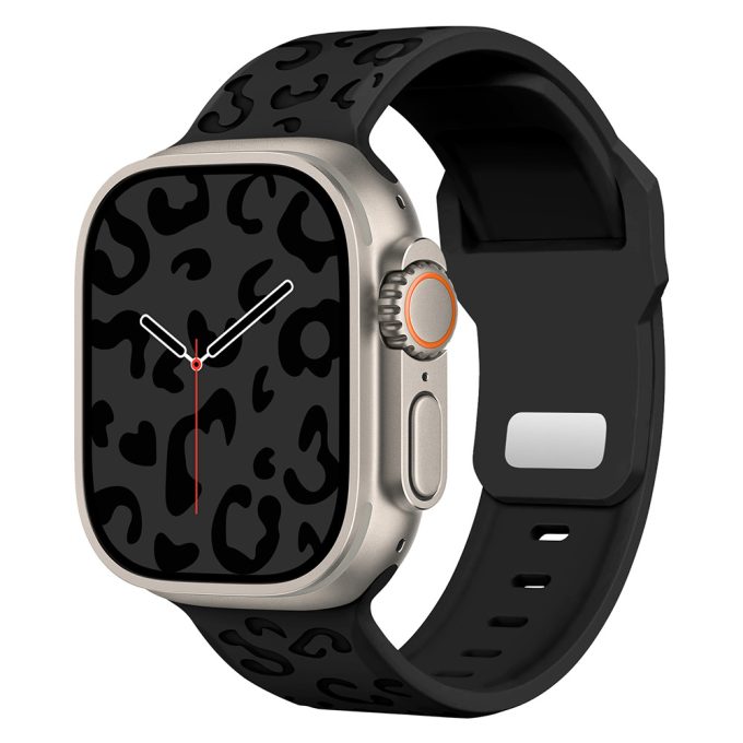 Concave leopard print carved lightning buckle watch strap