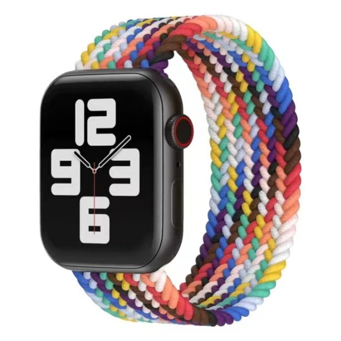 Colorful elastic woven smart watch strap