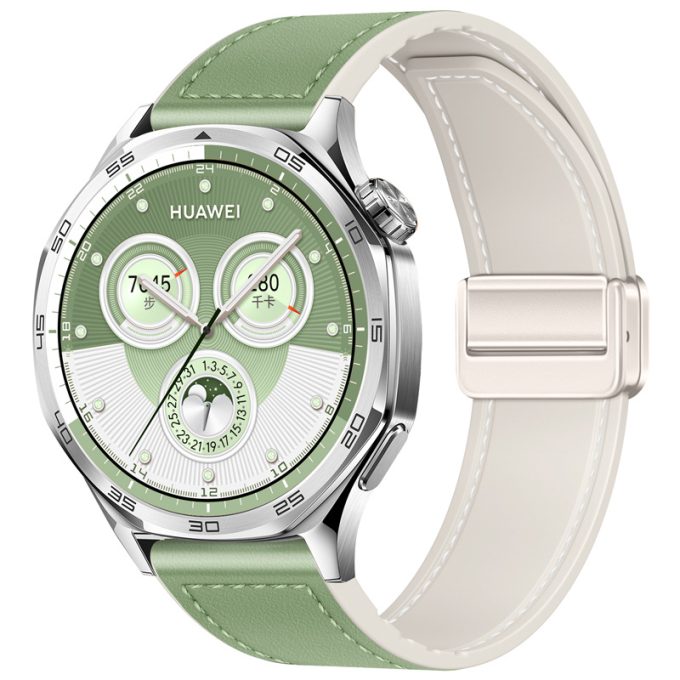 Two section magnetic buckle silicone leather strap Samsung Watch7 universal strap