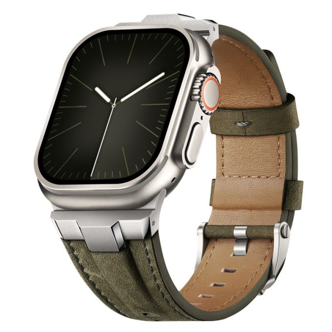 Stainless steel connector genuine leather sturdy type