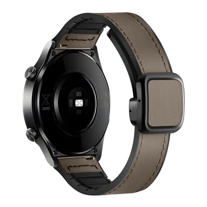 Crazy Horse Pattern Magnetic Square Buckle Silicone Leather Strap