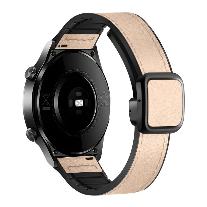 Crazy Horse Pattern Magnetic Square Buckle Silicone Leather Strap