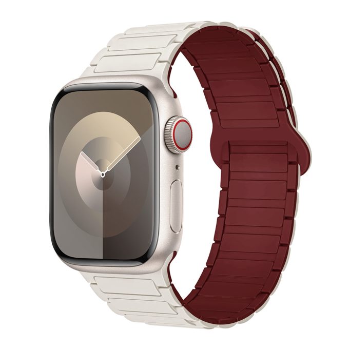 Two color magnetic suction apple silicone watch