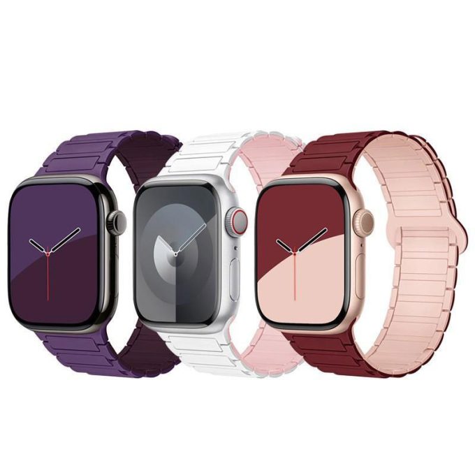 Two color magnetic suction apple silicone watch