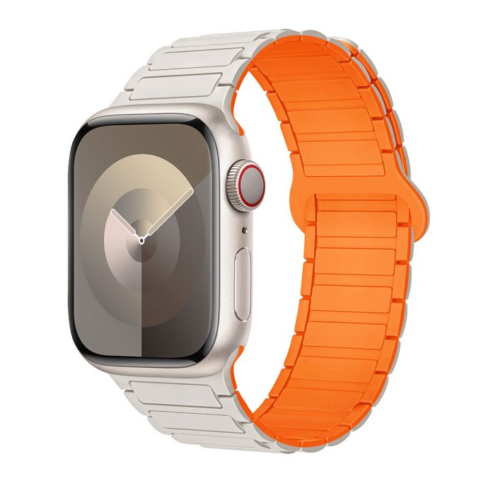 Two color magnetic suction apple silicone watch