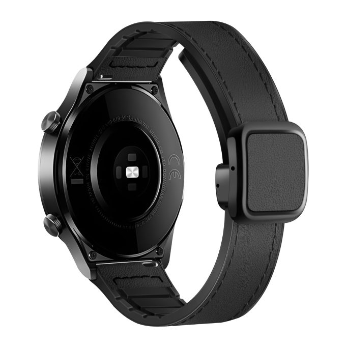 Crazy Horse Pattern Magnetic Square Buckle Silicone Leather Strap