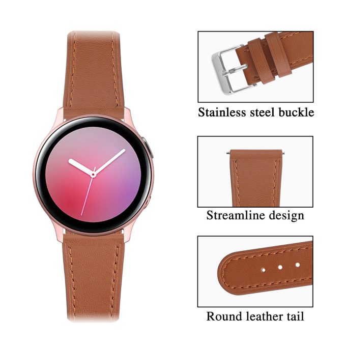 Two tone patterned genuine leather strap Samsung 20mm universal strap