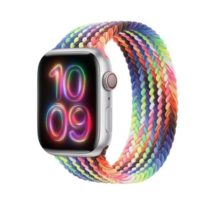 Colorful elastic woven smart watch strap
