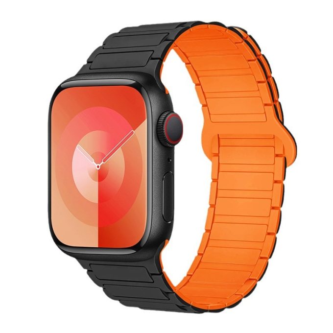 Two color magnetic suction apple silicone watch