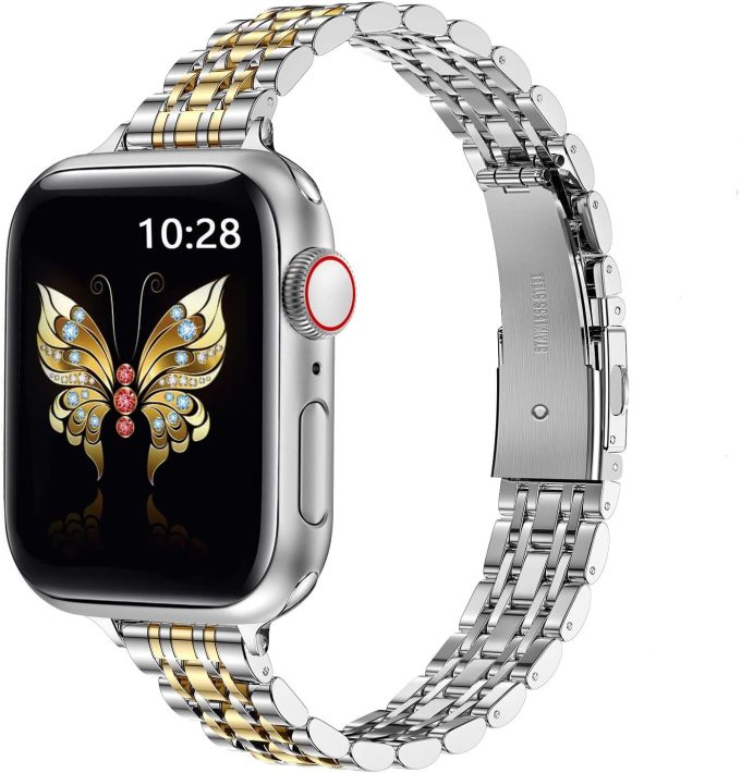 Folding buckle metal watch strap