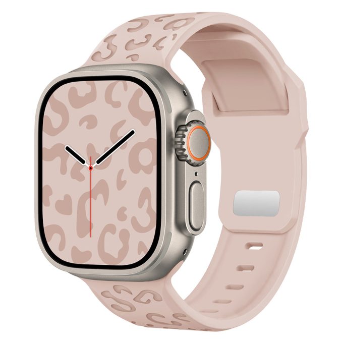 Concave leopard print carved lightning buckle watch strap